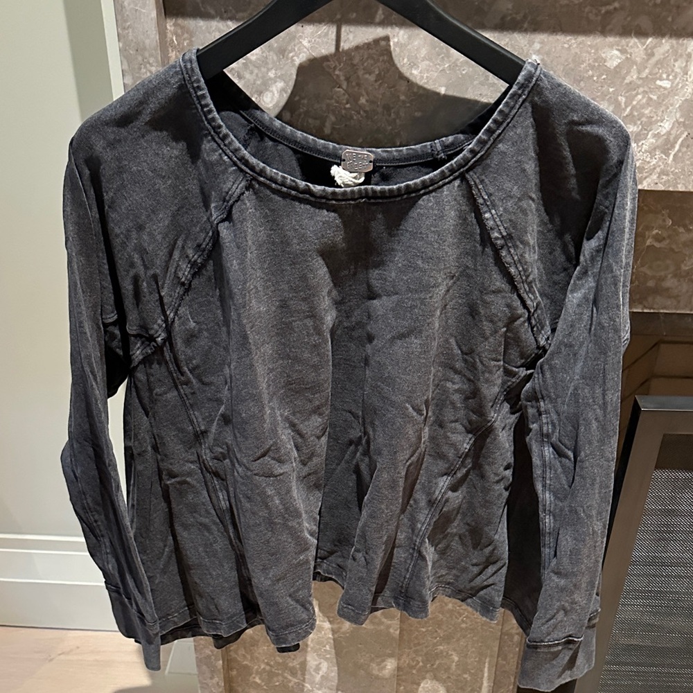 We The Free Washed Black Long Sleeve Top